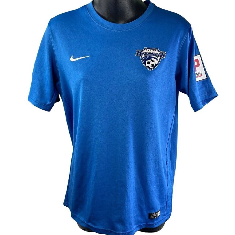 Boston Breakers Nike Dry-Fit Short Sleeve Blue Jersey NEFC Women’s XL Soccer